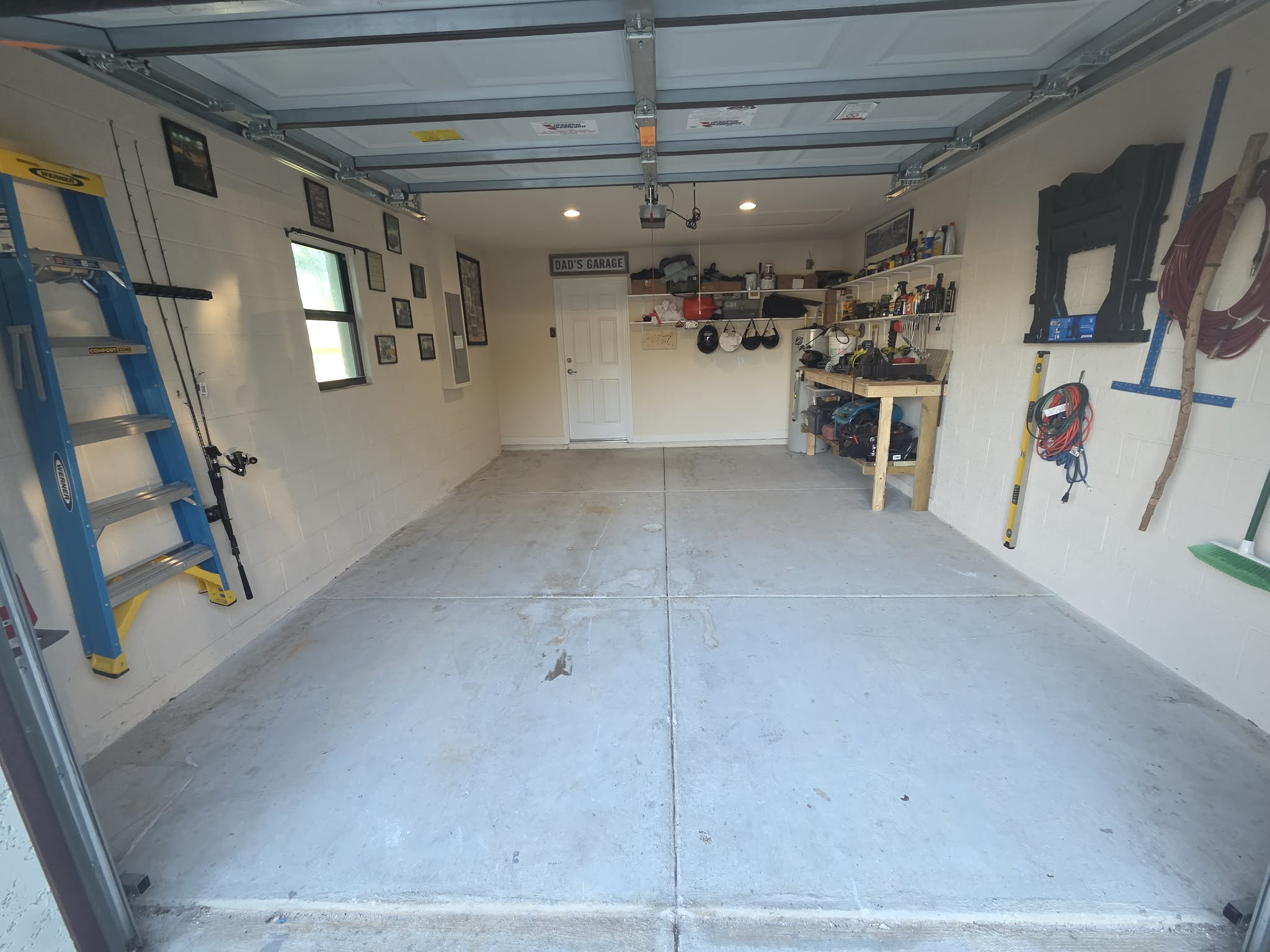 Garage floor before coating in Palm City